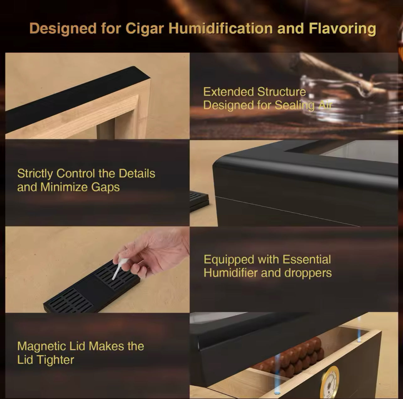 Cedar Wood Cigar Humidor Box