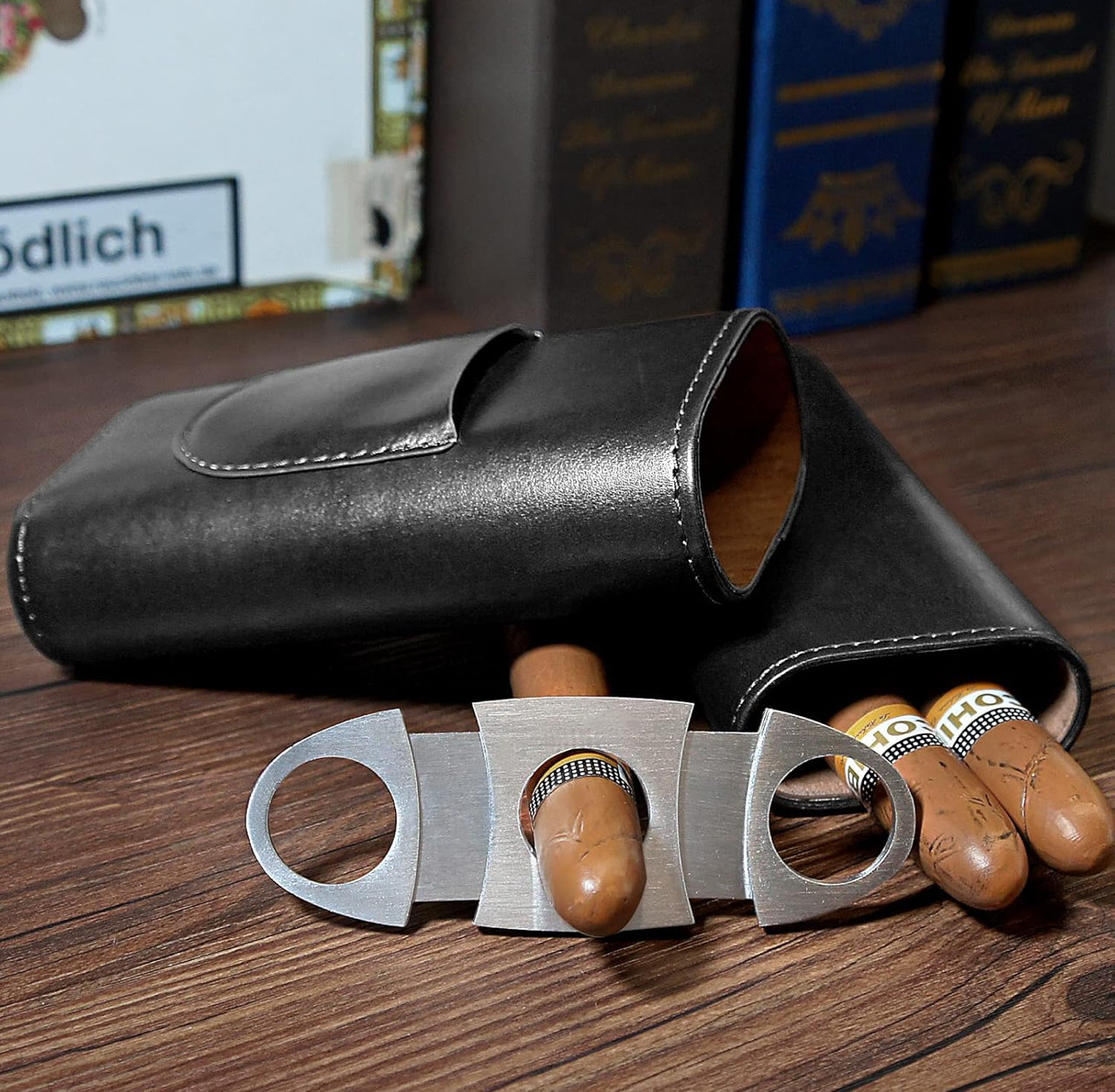 Cigar Humidor Portable With Cutter