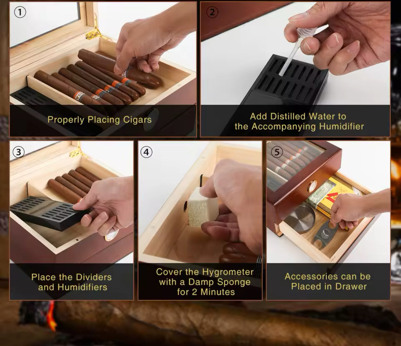 Spanish Cedar Cigar Humidor Box With Glass Top