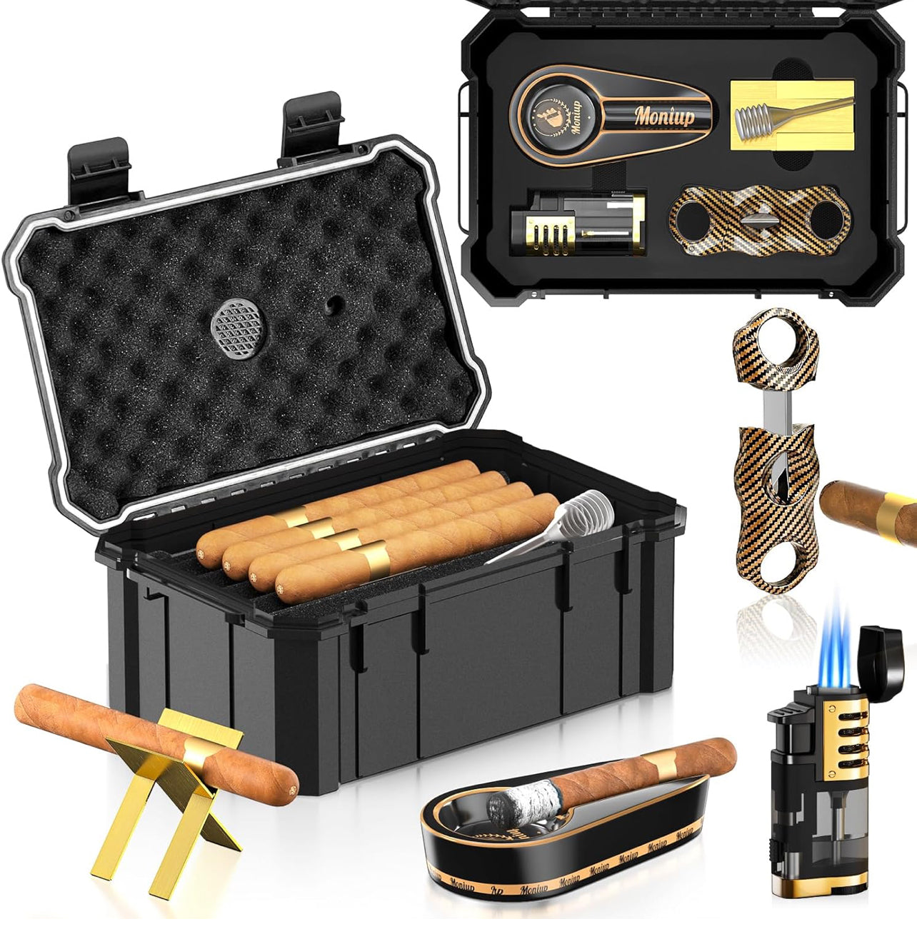 Travel Cigar Humidor With Accessories