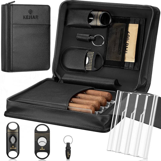 KEJIAR Leather Cigar Travel Humidor