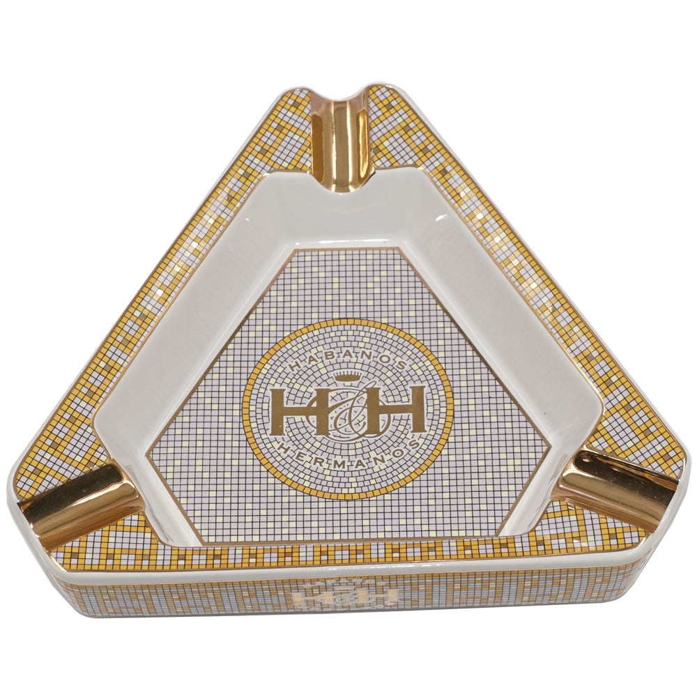 H & H Insignia Collection- Golden Bits Ashtray - 8” x 8” x 2”
