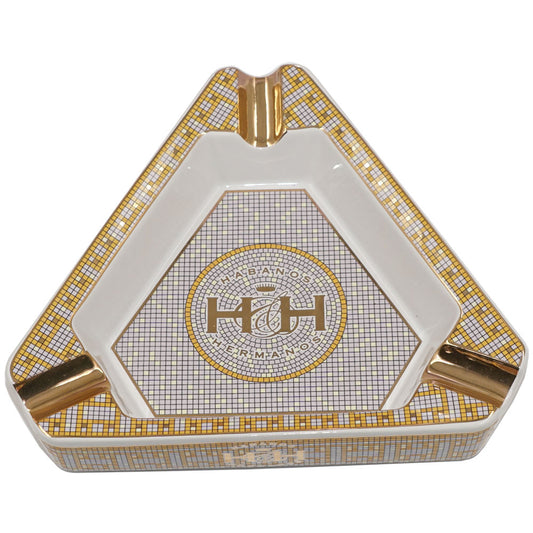H & H Insignia Collection- Golden Bits Ashtray - 8” x 8” x 2”