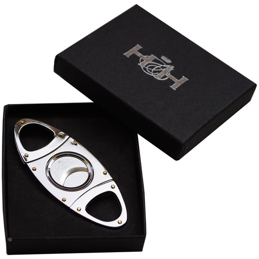 H & H - Cigar Cutter - Double Blade - Chromium