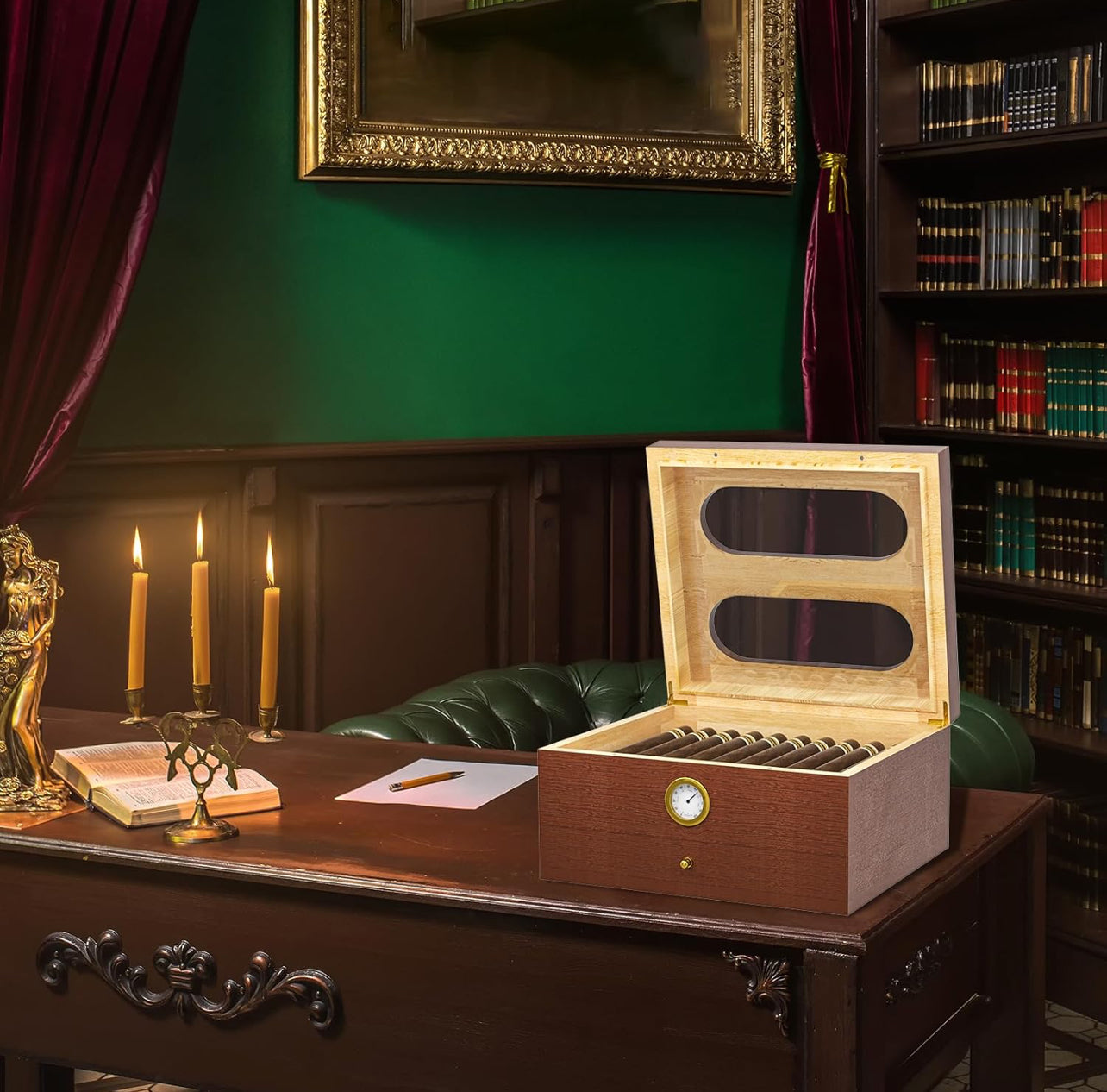 Premium Spanish Cedar Wood Humidor Box